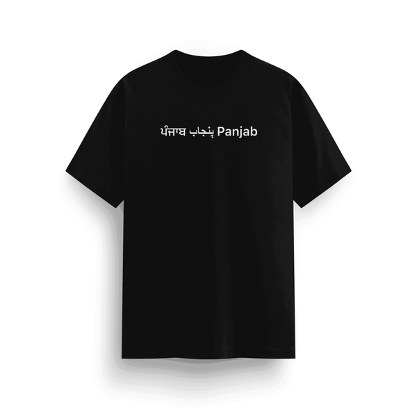 "ਪੰਜਾਬ پنجاب Panjab" T-Shirt – Classic Fit, 180 GSM, Black