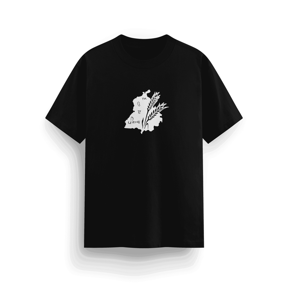"Panjab Crop" T-Shirt – Classic Fit, 180 GSM, Black