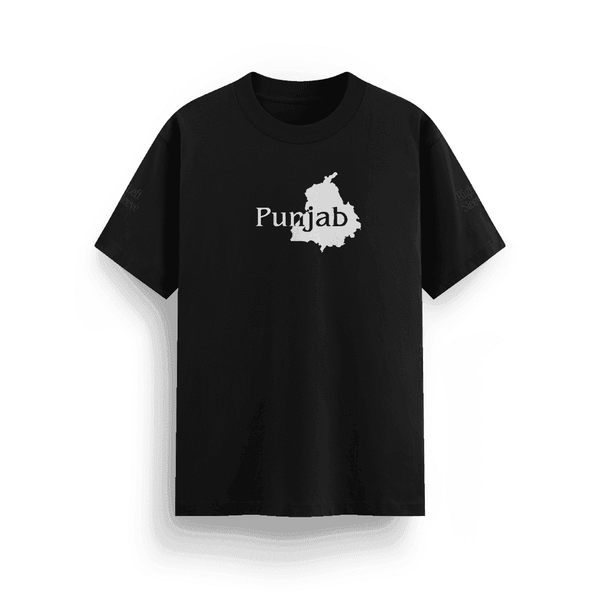 "Punjab Map" T-Shirt – Classic Fit, 180 GSM, Black