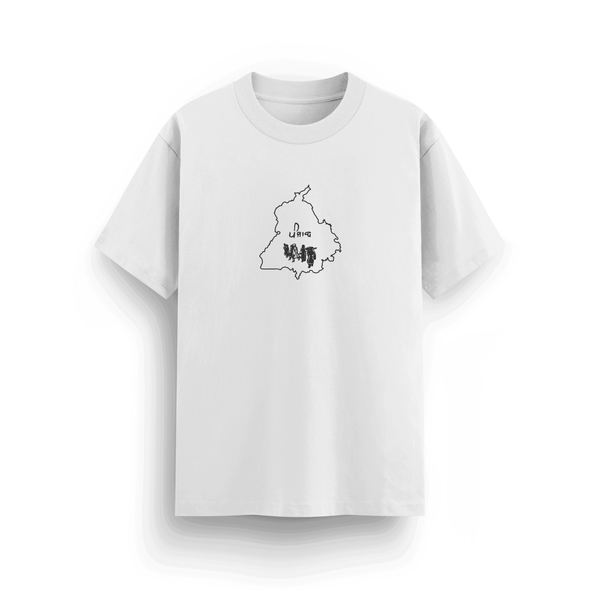 "Panjab Anarchy" T-Shirt – Classic Fit, 180 GSM, White