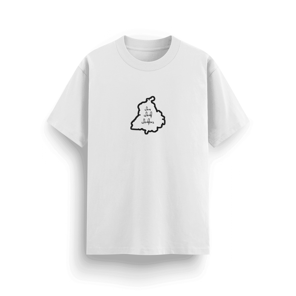 "Panjab | Panjabi | Panjabiyat" T-Shirt – Classic Fit, 180 GSM, White