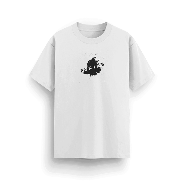 "Punjab Faded" T-Shirt – Classic Fit, 180 GSM, White