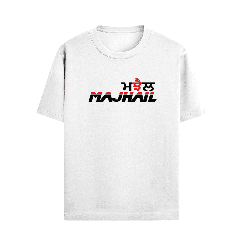 "Majhail" T-Shirt – Classic Fit, 180 GSM, White