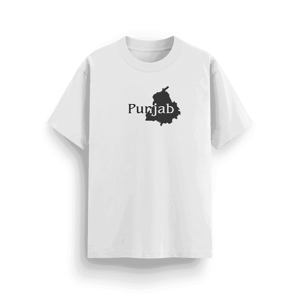 "Punjab Map" T-Shirt – Classic Fit, 180 GSM, White